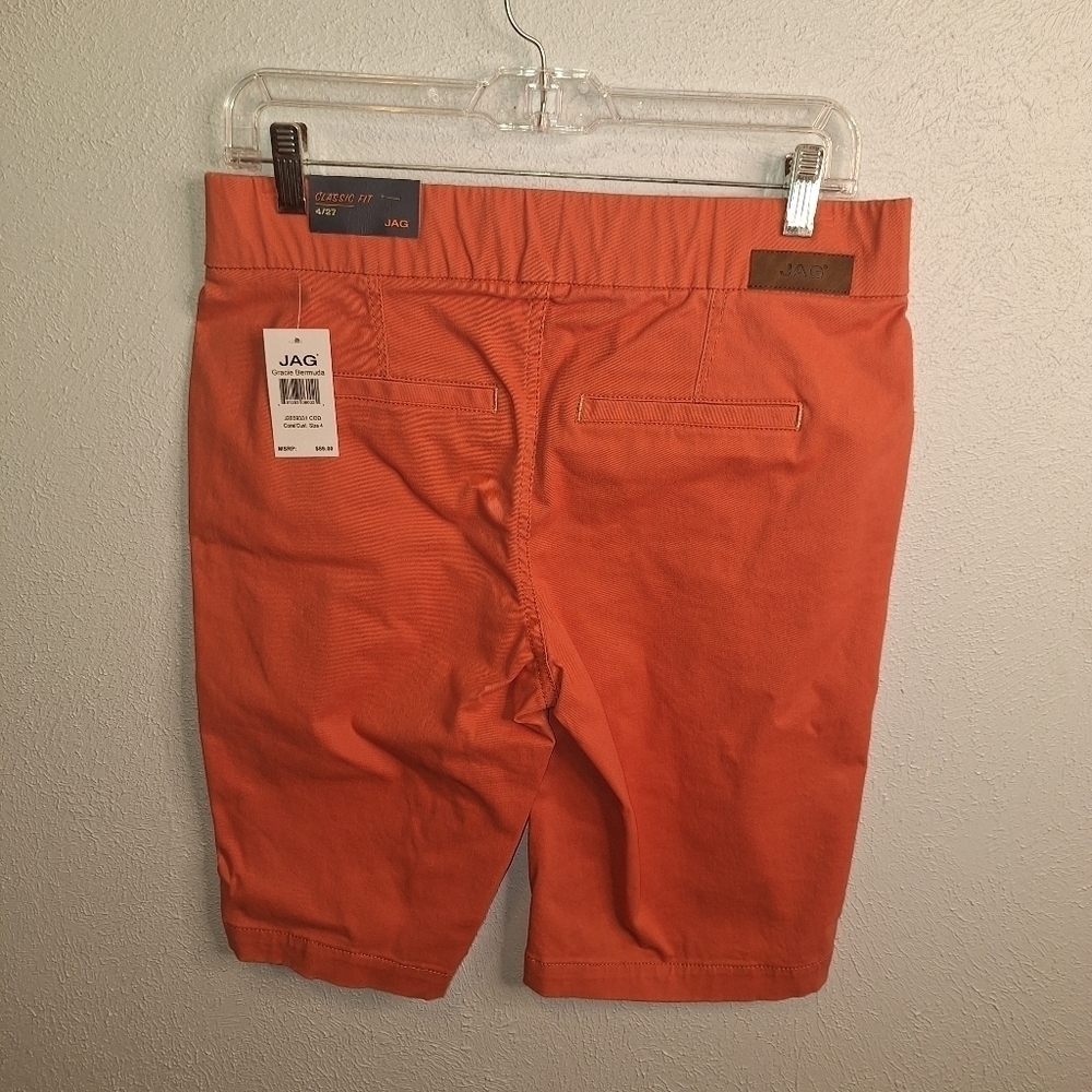 🌟 Jag Gracie Pull On Bermuda Shorts In Coral Dust Size 4 NWT - Picture 3 of 6